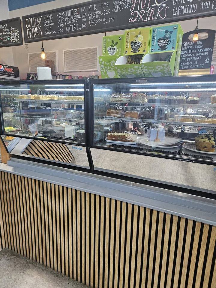 Cake counter inside Northern Pool Cafe